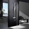 Imex Products Colonne de douche thermostatique acier et laiton finition blanche avec douchette extensible* Colonne De Douche Encastrable
