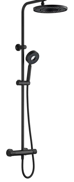Edouard Rousseau Colonne de douche thermostatique noire, Hoop