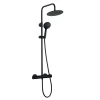 Kramer Colonne de douche thermostatique avec pommeau et douchette 3 jets, noir, Saro* Colonne De Douche Thermostatique