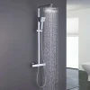 Poalgi Colonne de douche thermostatique avec barre extensible SKY BATH chromé Inox S304 série PARADISE