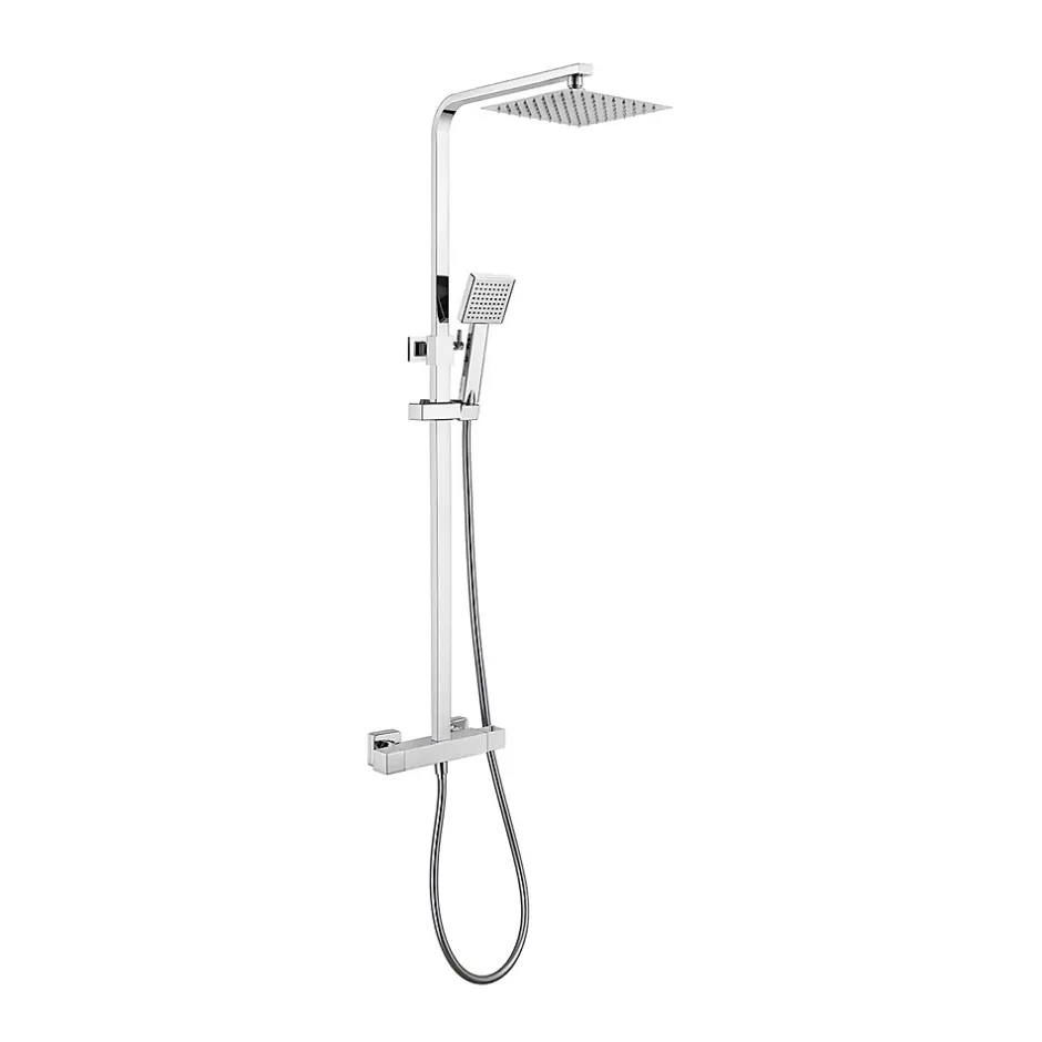 Poalgi Colonne de douche thermostatique avec barre extensible SKY BATH chromé Inox S304 série PARADISE
