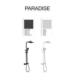 Poalgi Colonne de douche thermostatique avec barre extensible SKY BATH chromé Inox S304 série PARADISE