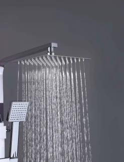 Poalgi Colonne de douche thermostatique avec barre extensible SKY BATH chromé Inox S304 série PARADISE