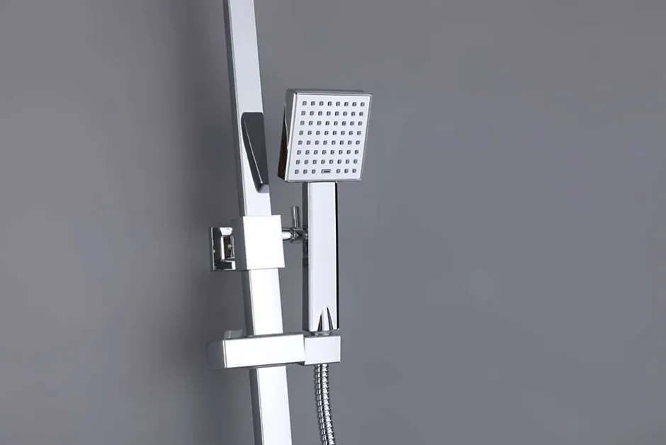 Poalgi Colonne de douche thermostatique avec barre extensible SKY BATH chromé Inox S304 série PARADISE