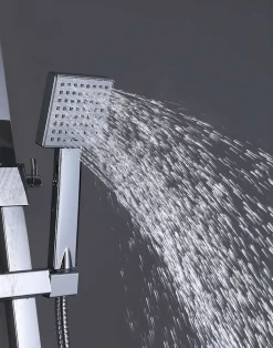 Poalgi Colonne de douche thermostatique avec barre extensible SKY BATH chromé Inox S304 série PARADISE