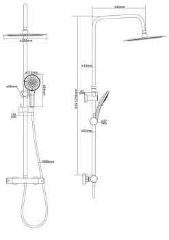 Edouard Rousseau Colonne de douche thermostatique graphite mat, Ars* Colonne De Douche Thermostatique