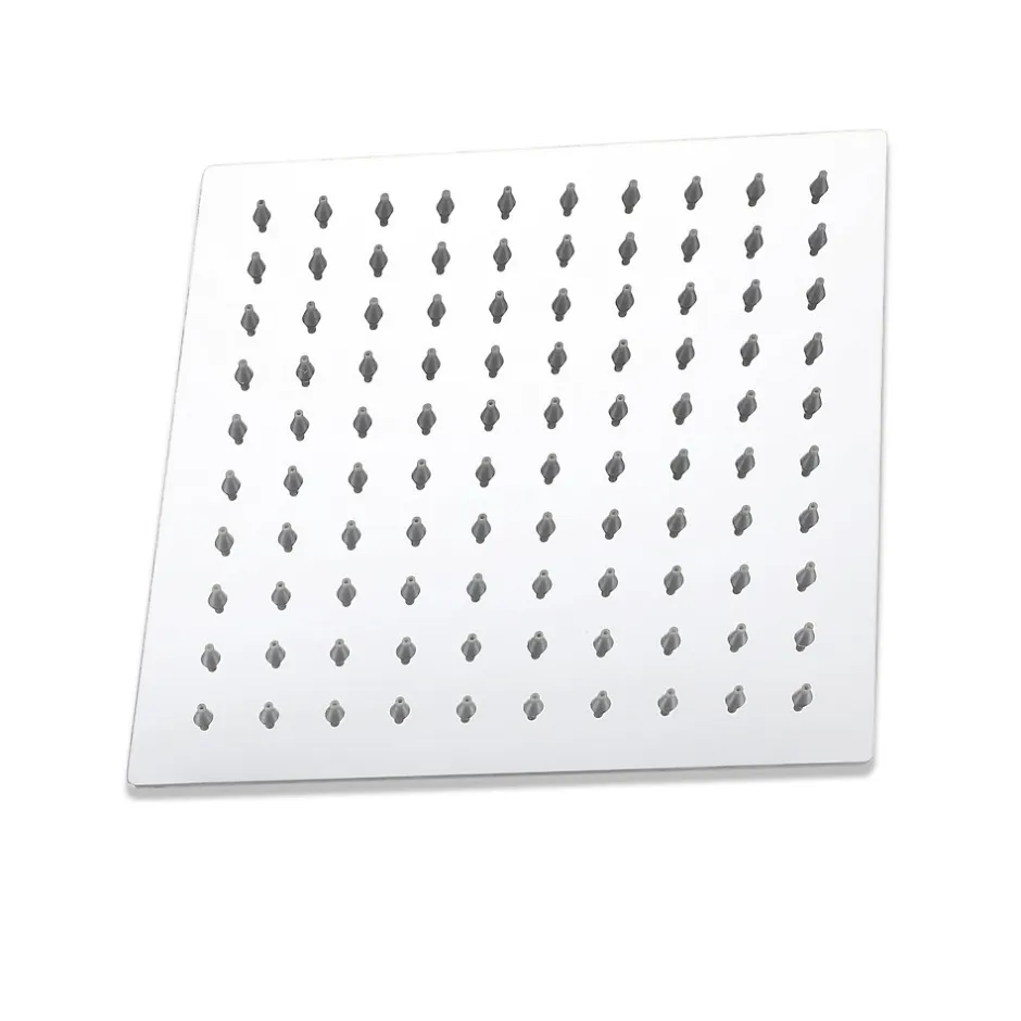 AICA Sanitaire Colonne de douche thermostatique avec pomme de tête, douchette et flexible,effet chromé,Carré, AICA