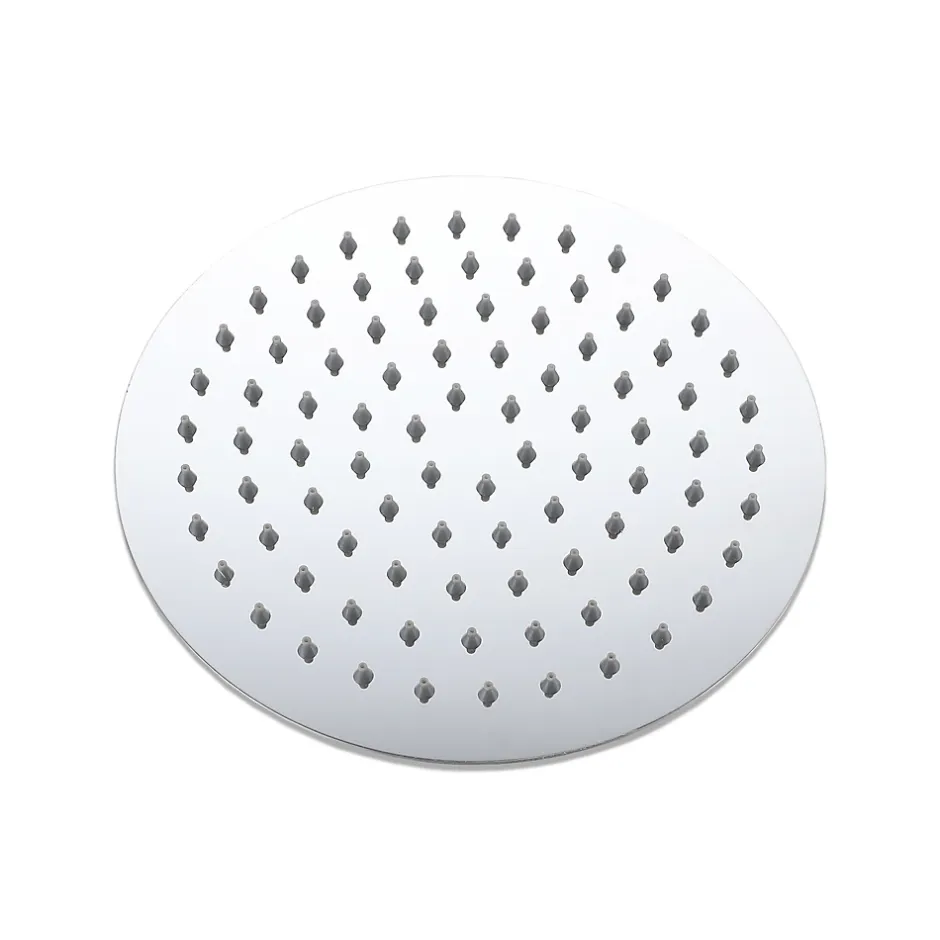 AICA Sanitaire Colonne de douche thermostatique avec pomme de tête, douchette et flexible, effet chromé,rond, AICA* Colonne De Douche Thermostatique