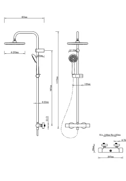 GoodHome Colonne de douche thermostatique Cavally