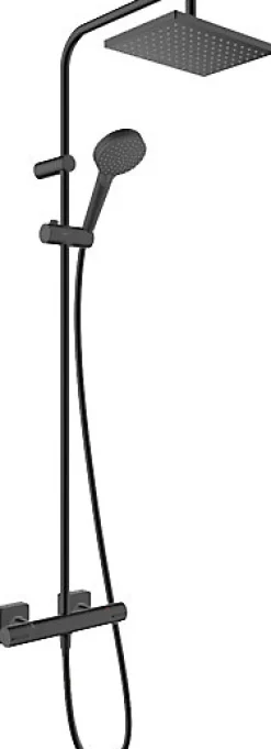 Hansgrohe Colonne de douche thermostatique noir Eco Vernis Shape