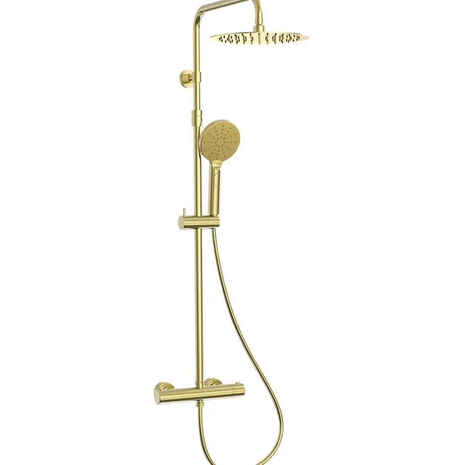 Essebagno Colonne de douche thermostatique or brossé Luisa