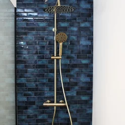 Essebagno Colonne de douche thermostatique or brossé Luisa