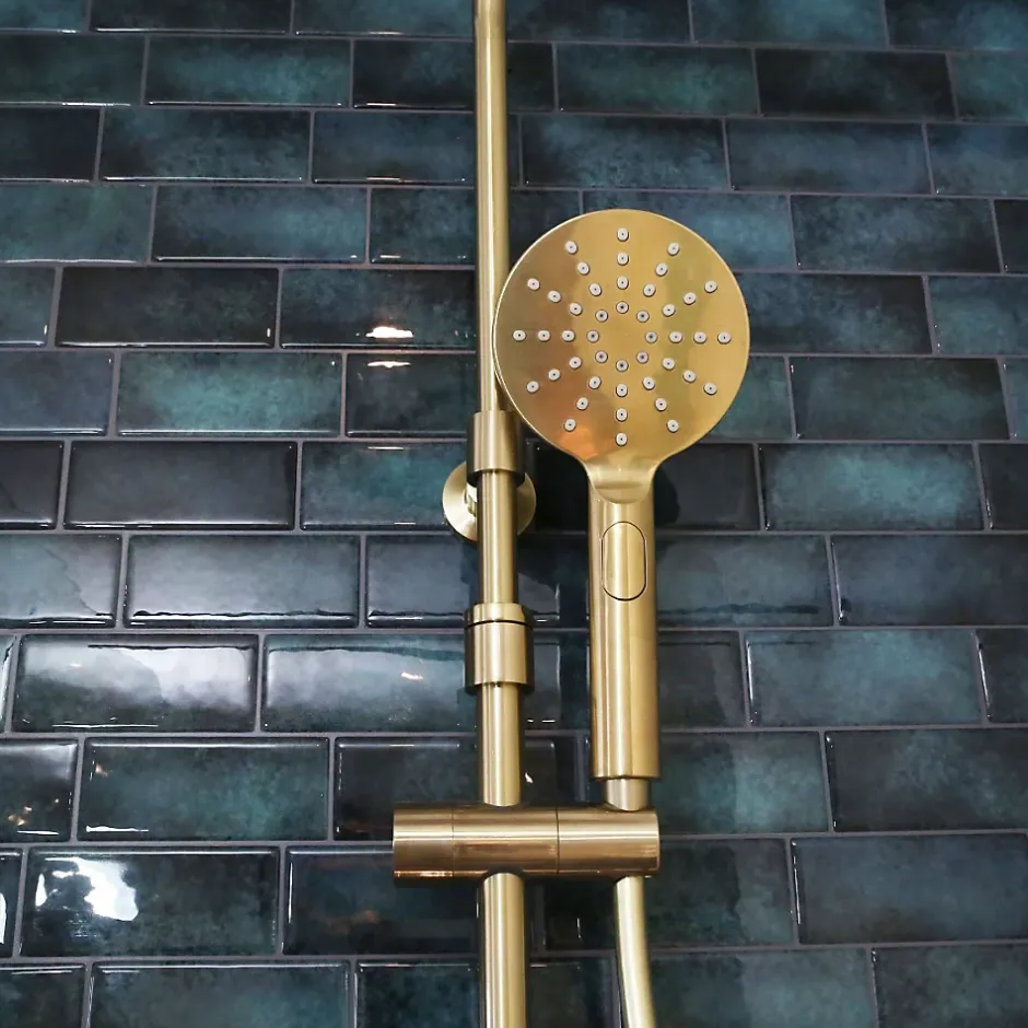 Essebagno Colonne de douche thermostatique or brossé Luisa