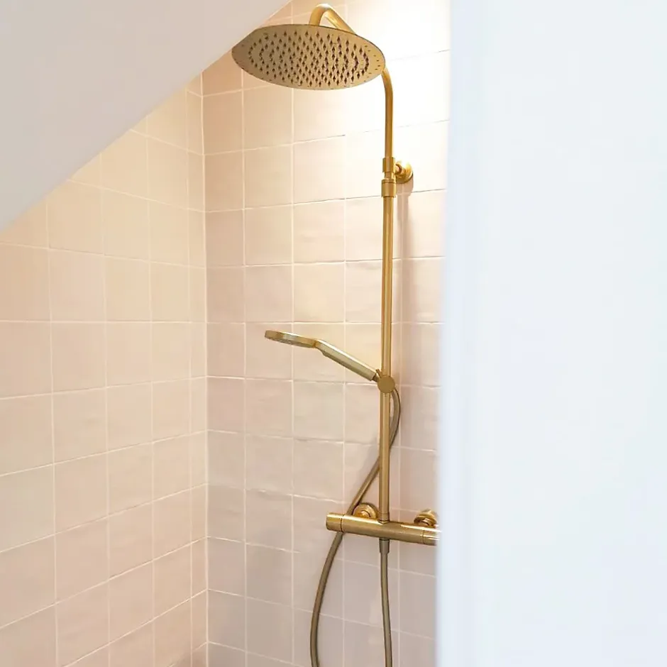 Essebagno Colonne de douche thermostatique or brossé Luisa