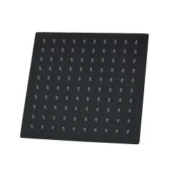 AICA Sanitaire Colonne de douche thermostatique avec pomme de tête, Carré,noir mat, AICA* Colonne De Douche Thermostatique