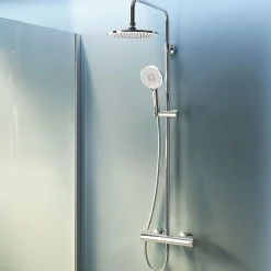 Am.Pm Europe Colonne de douche thermostatique, avec mitigeur thermostatique Système de douche avec robinet Chrome, F07XA400 X-Joy AM.PM* Colonne De Douche Thermostatique
