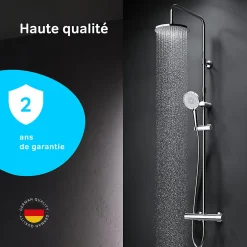 Am.Pm Europe Colonne de douche thermostatique, avec mitigeur thermostatique Système de douche avec robinet Chrome, F07XA400 X-Joy AM.PM* Colonne De Douche Thermostatique