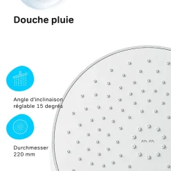 Am.Pm Europe Colonne de douche thermostatique, avec mitigeur thermostatique Système de douche avec robinet Chrome, F07XA400 X-Joy AM.PM* Colonne De Douche Thermostatique