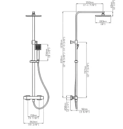 Hudor COLONNE DE DOUCHE THERMOSTATIQUE CHROMÉE COLLECTION ENIPEE