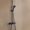 Grohe Colonne de douche thermostatique avec douchette + pommeau + flexible + barre, noir, Vitalio Start 250* Colonne De Douche Thermostatique