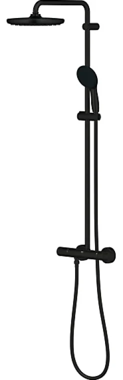 Grohe Colonne de douche thermostatique avec douchette + pommeau + flexible + barre, noir, Vitalio Start 250* Colonne De Douche Thermostatique