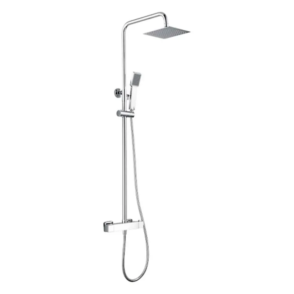 Imex Products Colonne de douche thermostatique acier et laiton chrome avec douchette extensible
