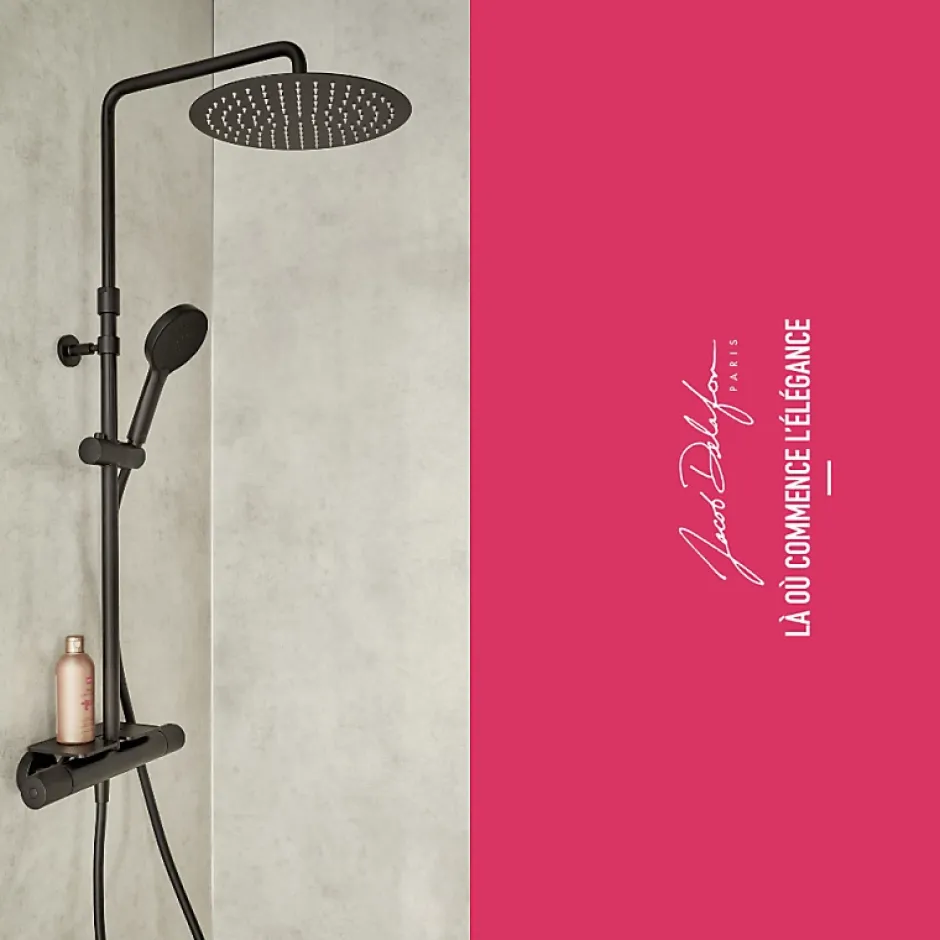 Jacob Delafon Colonne de douche thermostatique Metro noir mat