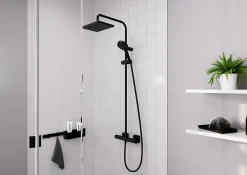 Hansgrohe Colonne de douche thermostatique Vernis Shape 230 noir mat
