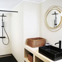 Essebagno Colonne de douche thermostatique corps froid noir Delice II