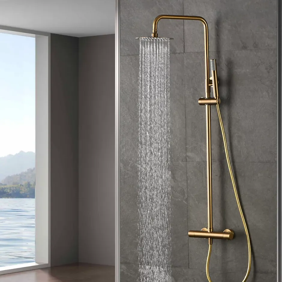 Imex Colonne de Douche Thermostatique Anti-Calcaire Or Brossé MONZA BTD038/OC