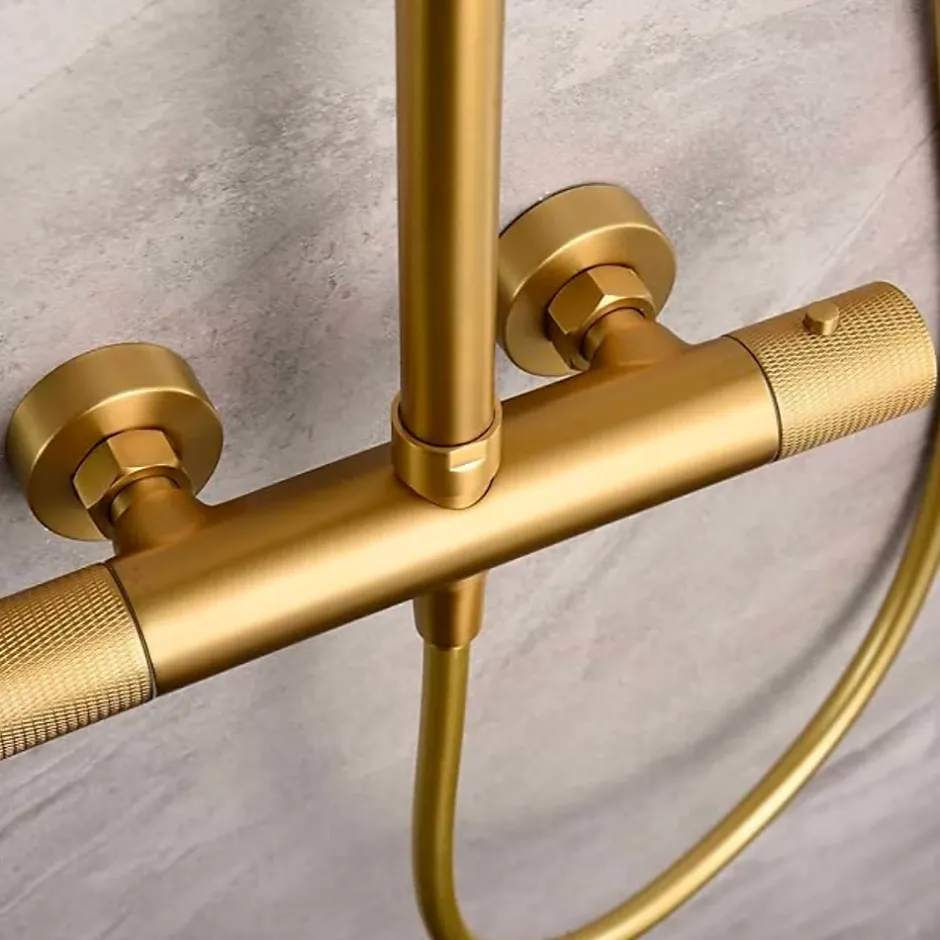 Imex Colonne de Douche Thermostatique Anti-Calcaire Or Brossé MONZA BTD038/OC