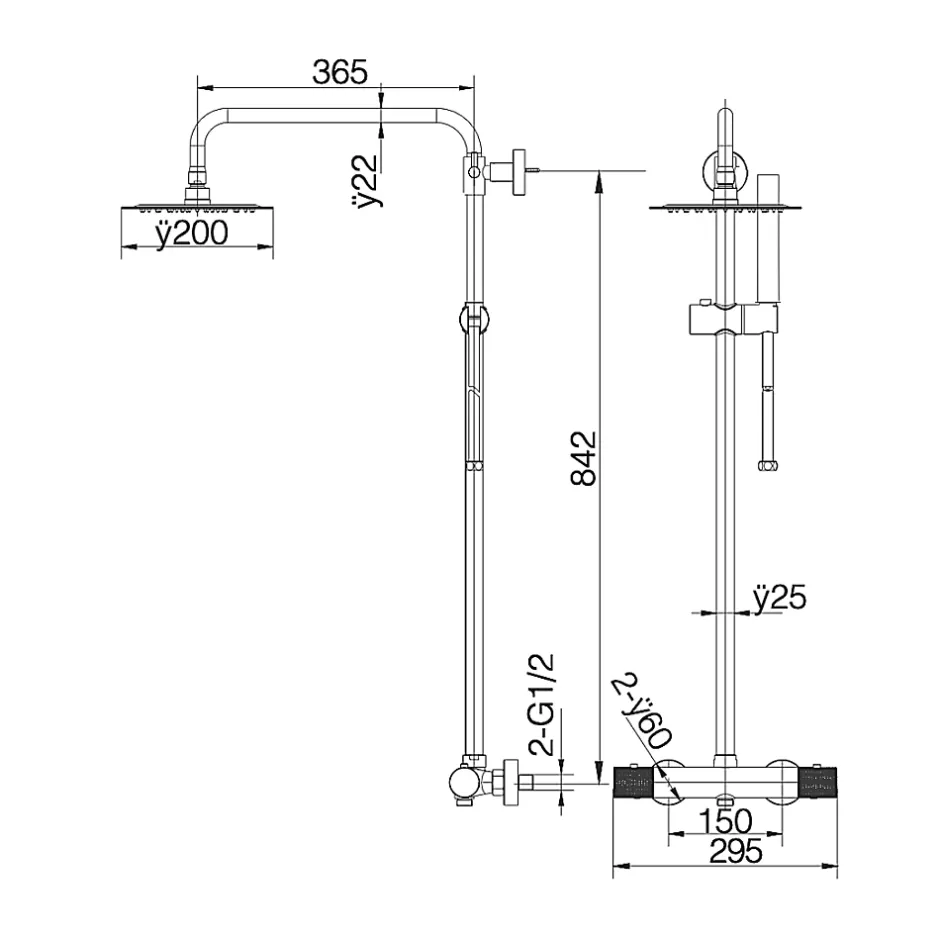 Imex Colonne de Douche Thermostatique Anti-Calcaire Or Brossé MONZA BTD038/OC