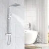 Teeno Colonne de Douche Thermostatique, avec Mitigeur Réglable Hauteur, Argentée