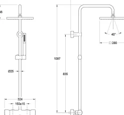 Jacob Delafon Colonne de douche thermostatique Brigitte* Colonne De Douche Thermostatique
