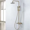 Poalgi Colonne de douche thermostatique avec barre extensible SKY BATH or brossé Inox S304 série SUPREME