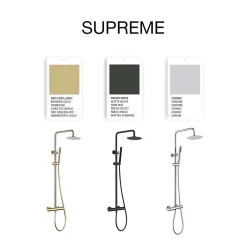 Poalgi Colonne de douche thermostatique avec barre extensible SKY BATH or brossé Inox S304 série SUPREME