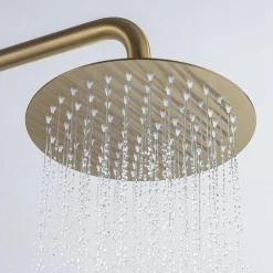 Poalgi Colonne de douche thermostatique avec barre extensible SKY BATH or brossé Inox S304 série SUPREME