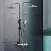 Bernstein Colonne de douche thermostatique laiton, mitigeur de douche + tablette en verre - Chrome / Blanc - Assemblée, Silencieux - BS371* Colonne De Douche Thermostatique