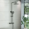 Bernstein Colonne de douche thermostatique murale Noire mat 30x44x87-132cm (LxPxH) hauteur réglable - 4011 PRO* Colonne De Douche Thermostatique