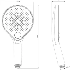 Bernstein Colonne de douche thermostatique murale Noire mat 30x44x87-132cm (LxPxH) hauteur réglable - 4011 PRO* Colonne De Douche Thermostatique