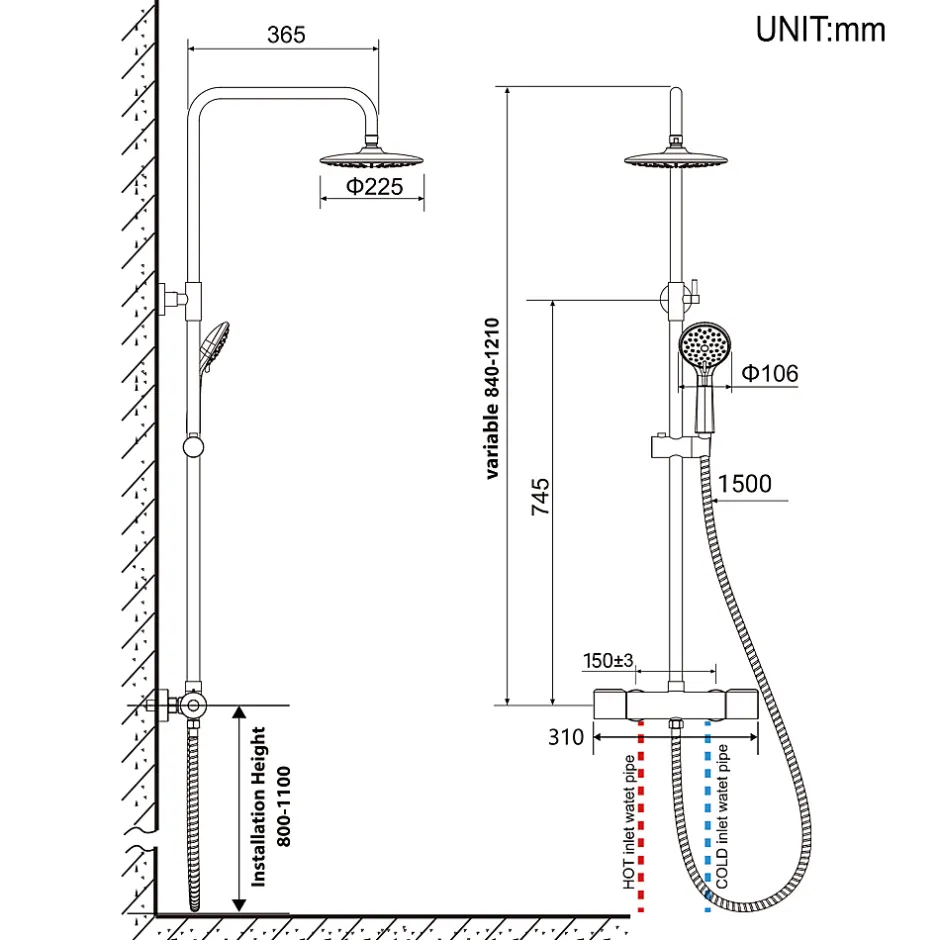 Auralum Max Colonne de Douche Thermostatique 3 Fonctions, Ensemble de Douche Chrome, Douche avec Tête de Douche de 9 pouces