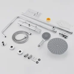 Auralum Max Colonne de Douche Thermostatique 3 Fonctions, Ensemble de Douche Chrome, Douche avec Tête de Douche de 9 pouces