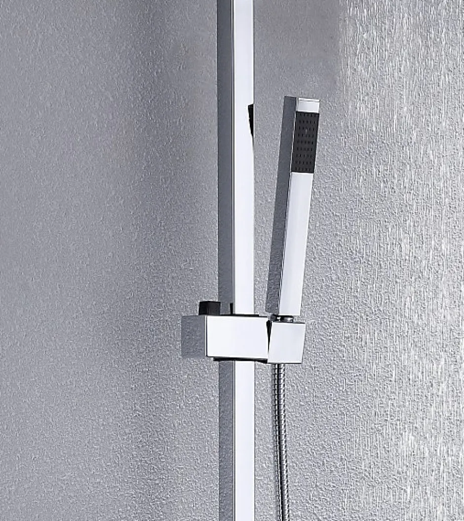 Bernstein Colonne de douche thermostatique acier inox + pommeau 25x25cm - 118x41cm - 8821C Basic 25x25cm
