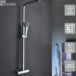 Imex Colonne de Douche Thermostatique Anti-Calcaire Chrome VIGO BTV013