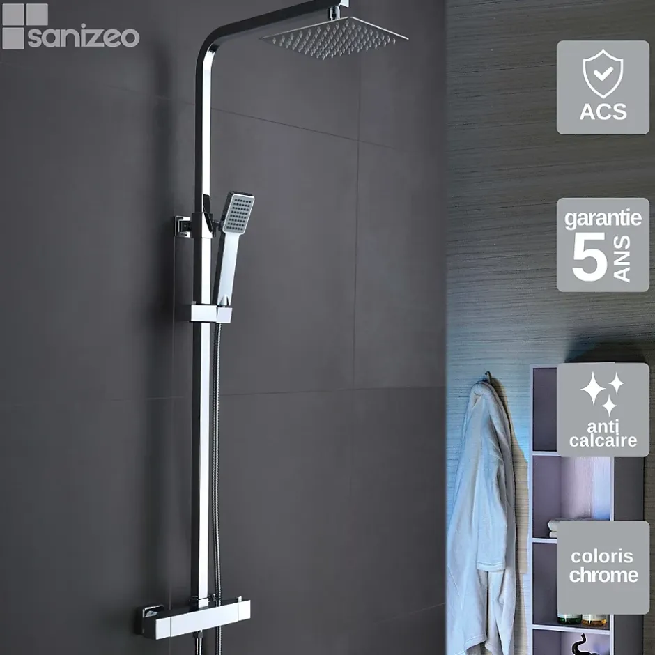 Imex Colonne de Douche Thermostatique Anti-Calcaire Chrome VIGO BTV013