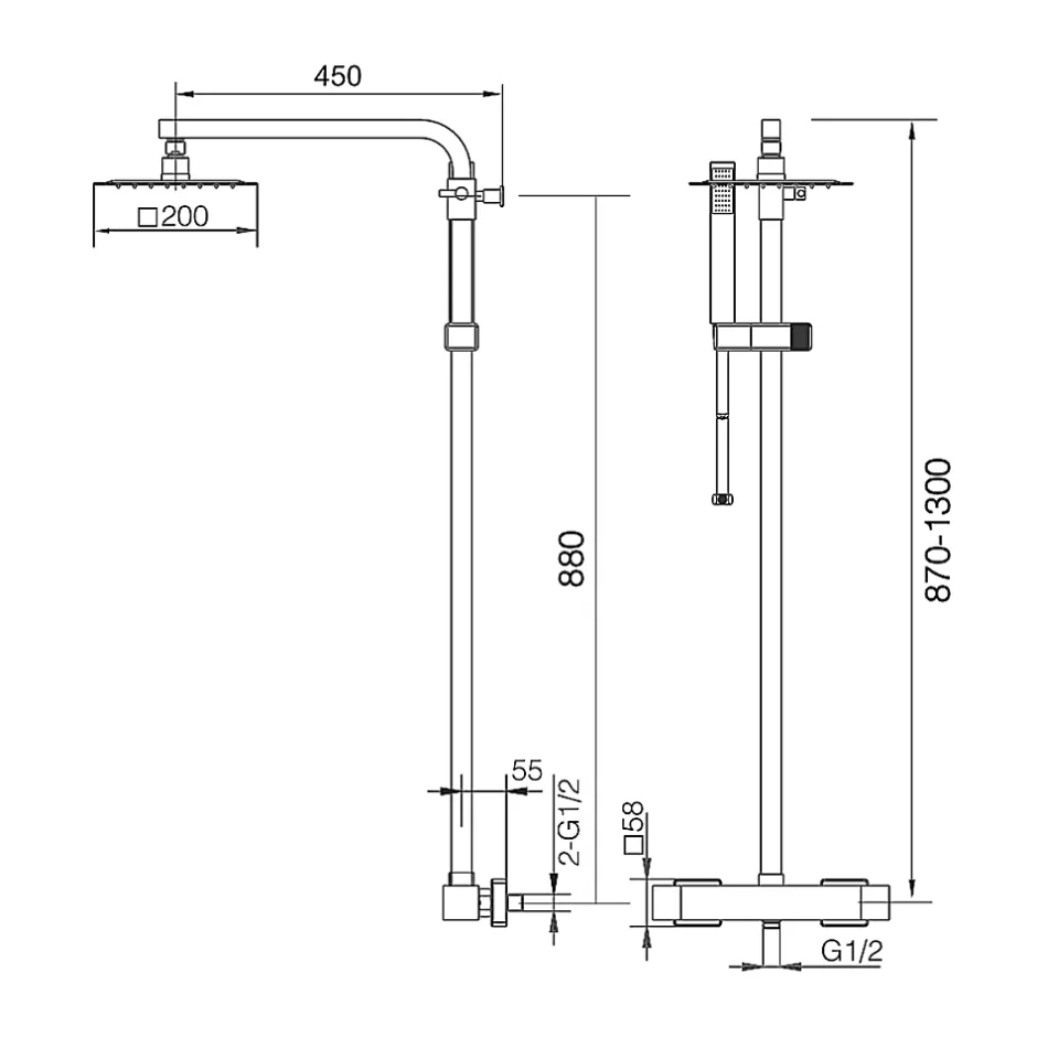 Imex Colonne de Douche Thermostatique Anti-Calcaire Chrome VIGO BTV013