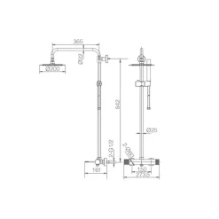 Imex Products Colonne de douche thermostatique chromee acier et laiton avec douchette extensible* Colonne De Douche Encastrable