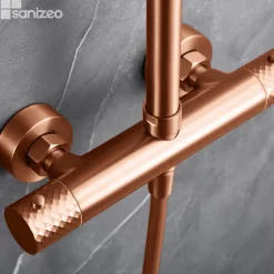 Imex Colonne de Douche Thermostatique Anti-Calcaire Or Rose Cuivré GENOVA BTG053/ORC