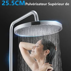 Homelody Colonne de Douche Thermostatique Ensemble de Douche Chromé Système de Douche Robinetterie en Laiton Avec douchette* Colonne De Douche Thermostatique