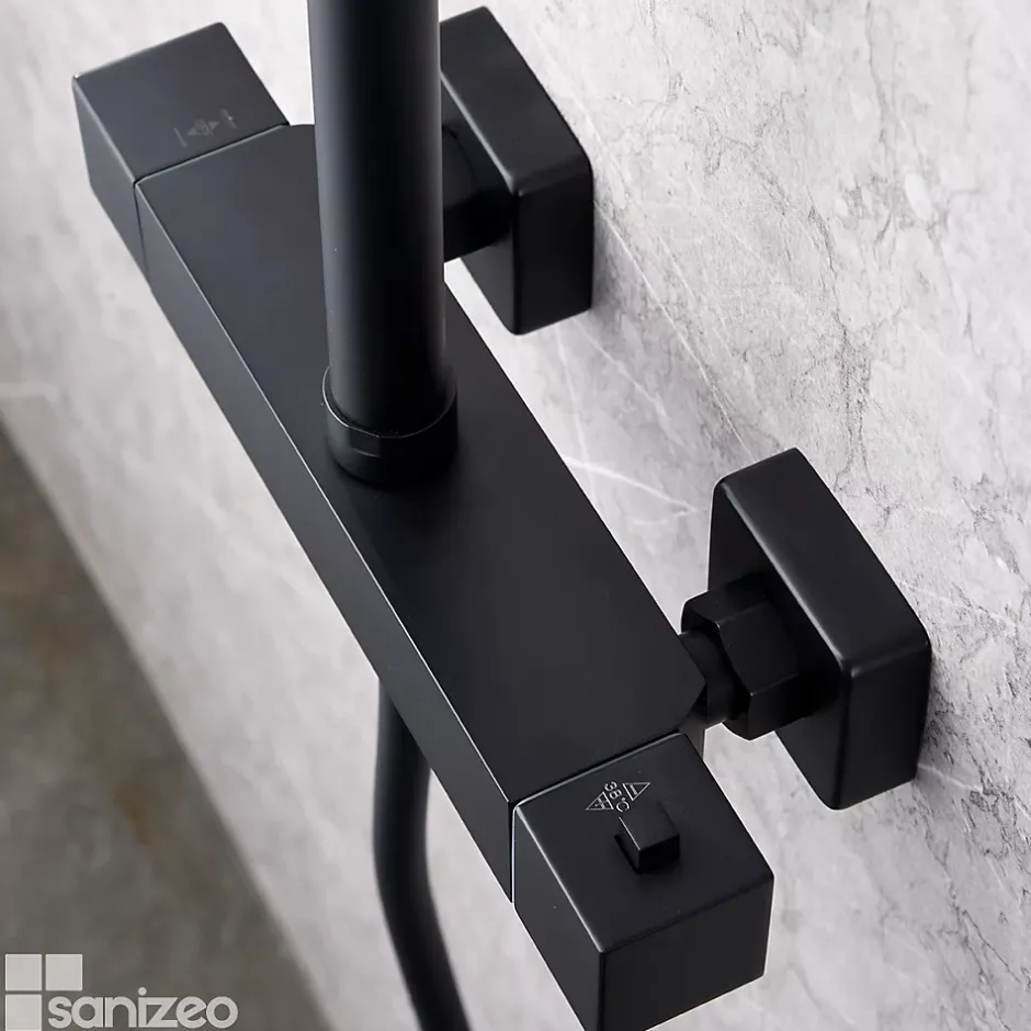 Imex Colonne de Douche Thermostatique Anti-Calcaire Noir Mat ART BTAR025/NG